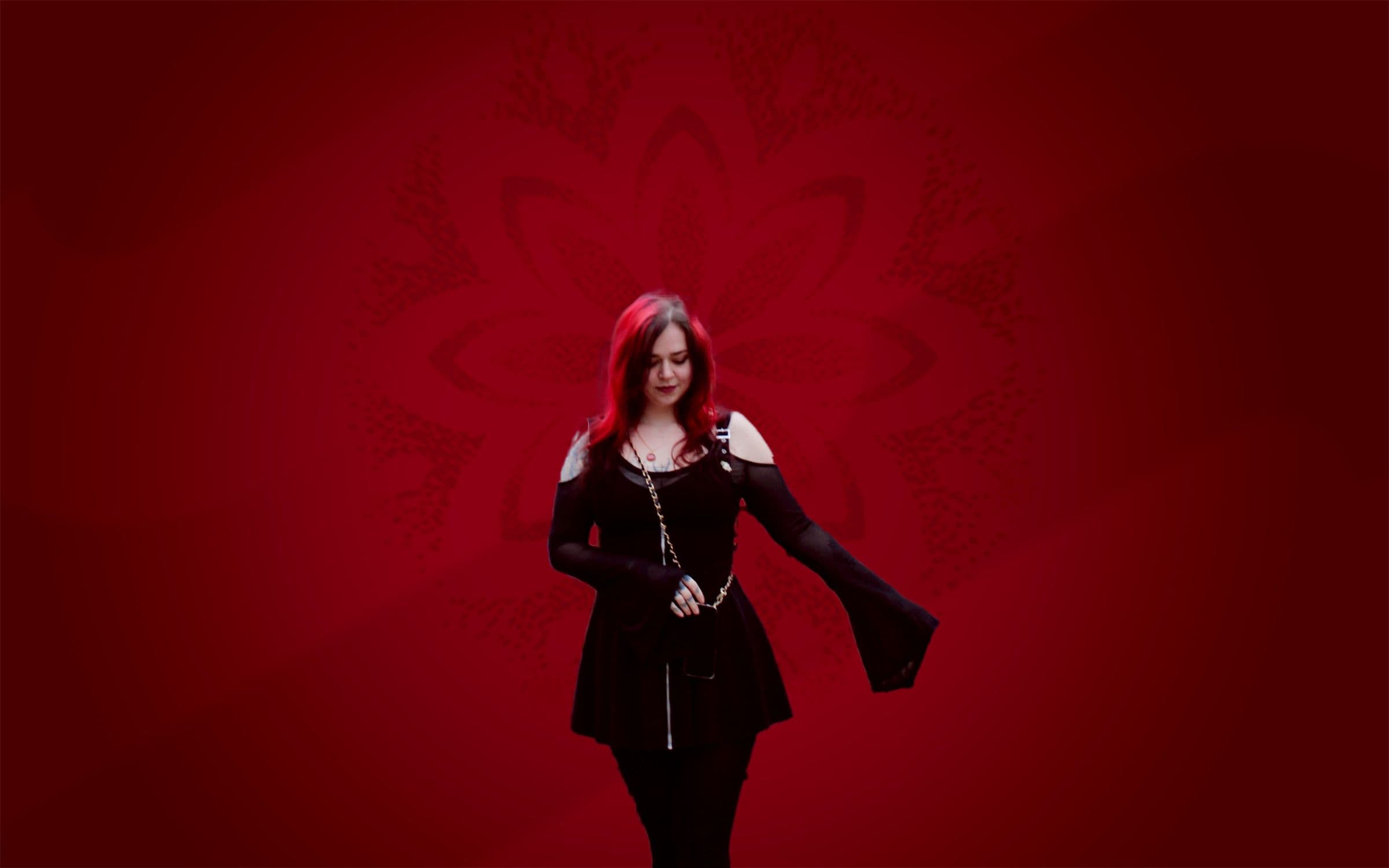 Jinks on red background